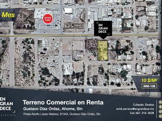 Terreno Comercial en Renta, El Carrizo, Gustavo Díaz Ordáz, Amplio frente a Carretera, Ahome, Sinaloa VIC.INM136