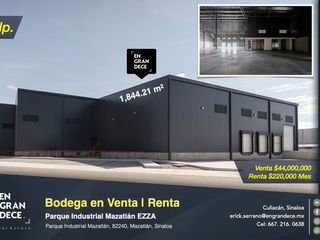 Bodega en venta y renta en Parque Industrial Mazatlan
