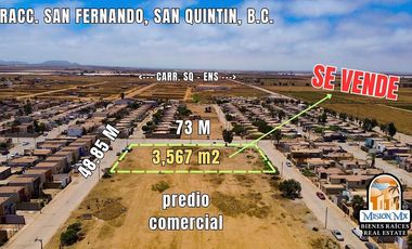 Terreno Comercial en esquina, San Quintín.