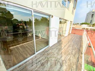 departamento exterior con terraza y mucha luz