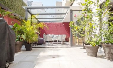 Venta moderno departamento Garden House en Polanco con super terraza
