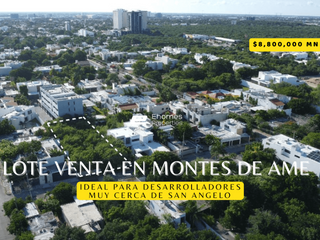 Terreno  venta Merida, Montes de Ame a 150m de Plaza San Angelo, 956m2.
