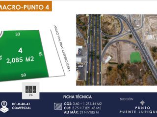Terrenos Comerciales (2,085m2) Paseo de la Republica (Juriquilla), Qro76. $21mdp