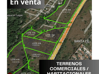 10 terrenos Comerciales o habitacionales en Santa Fe, Xochitepec; Morelos. C- 205