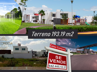 Se Vende Terreno en La Condesa Juriquilla de 193m2, Para hacer tu nuevo hogar !!