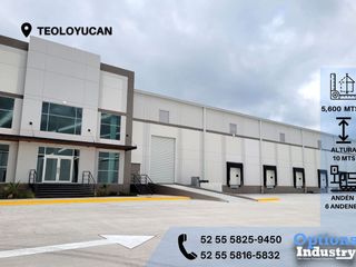 Warehouse available in Teoloyucan for rent