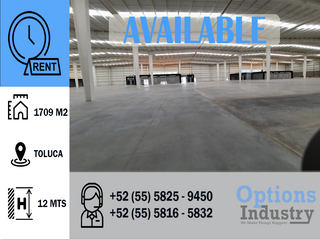 New opportunity to rent an industrial warehouse in Toluca