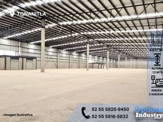 Incredible industrial warehouse for rent in Tonanitla