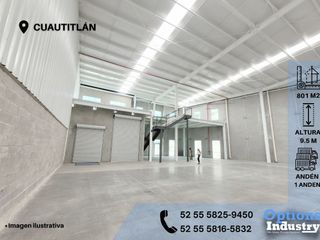 Immediate rental of an industrial warehouse in Cuautitlán