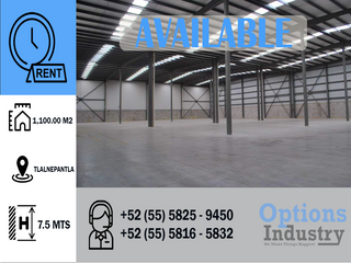 Industrial warehouse available now in Tlalnepantla