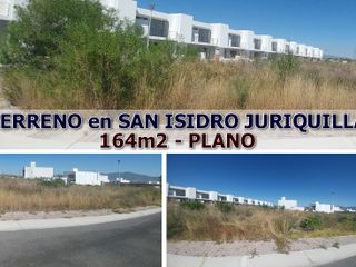 Se Vende Hermoso Terreno PLANO de 164 m2 en San Isidro Juriquilla, GANELO!