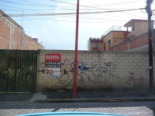Terreno en renta, Colonia Centro, San Pedro Cholula. Puebla.