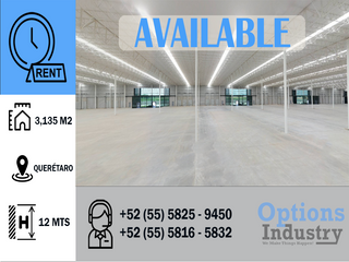 Excellent opportunity to rent an industrial warehouse in Querétaro