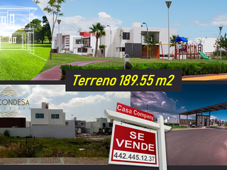 Se Vende Terreno en La Condesa Juriquilla de 189m2, Para hacer tu nuevo hogar !!