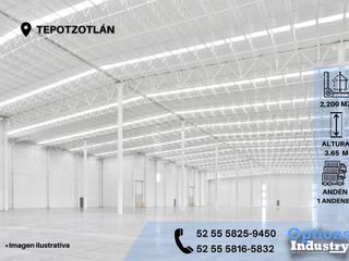 Last opportunity to rent an industrial warehouse in Tepotzotlán, rent now!
