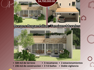 Casa en Burgos Bugambilias, Temixco; Morelos. Cod. 223