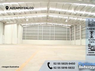Warehouse available for rent in Azcapotzalco