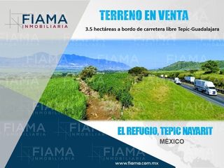 TERRENO EN VENTA 3.5 HECT. EL REFUGIO, TEPIC,NAY.