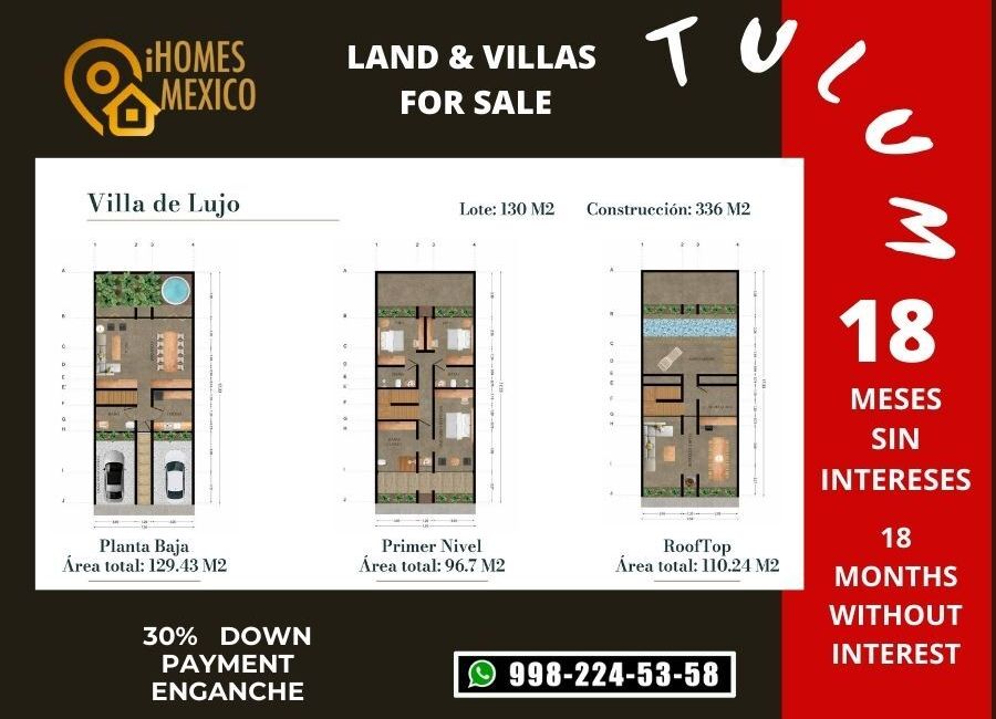 Tulum LAND FOR SALE TERRENOS Y VILLAS en Fraccionamiento 18 meses sin
