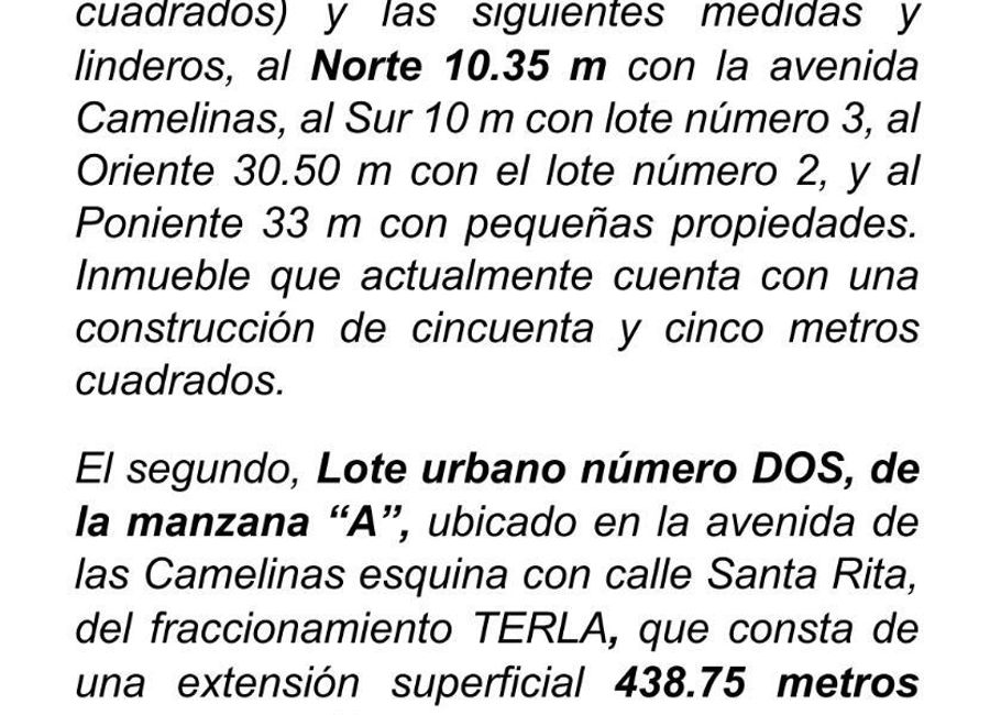 Terreno en Avenida Camelinas, Morelia, Michoacan 756.25 m2
