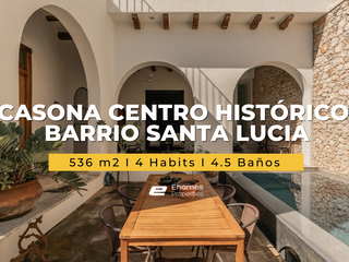 CASONA COLONIAL VENTA CENTRO HISTÓRICO MÉRIDA, 536M2, 4 HAB, BARRIO SANTA LUCIA