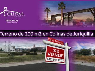 Se Vende Terreno en Colinas de Juriquilla, 200 m2, Para hacer tu nuevo hogar !!