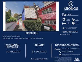 Remato casa en Xochimilco CDMX $ 1,591,600.00 Pago en efectivo