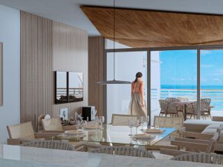Condo frente al mar con terraza amplia y balcones, pre-venta Playa del Carmen.