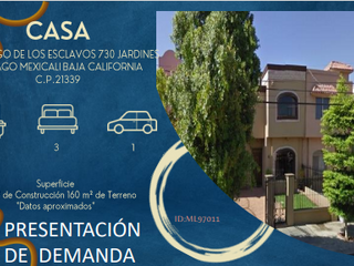 GDS EXECELENTE REMATE DE CASAEN RECUPERACIO(PRESENTACION DE DEMANDA)  EN MEXICALI, BAJA CALIFRONIA