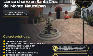 ¿Buscas una propiedad con potencial para desarrollo inmobiliario? ¡Este lienzo charro en Naucalpan es la oportunidad perfecta para ti!