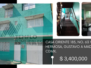 Casa en Villa Hermosa Gustavo a Madero increíble oportunidad