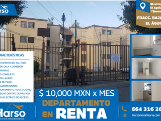 Departamento en Renta 🏡🌟 Tijuana – Fracc. Baja Maq El Águila