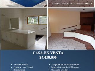 Casa en venta Jardin Tetela Cuenavaca Morelos