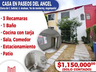 Se vende bonita casa en Fracc. Paseos del Angel cerca de Angelópolis, ciudad judicial , universidad anahuac, tec de monterre (SOLO CONTADO)