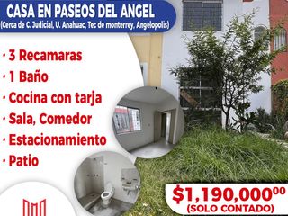 Se vende bonita casa en Fracc. Paseos del Angel cerca de Angelópolis, ciudad judicial , universidad anahuac, tec de monterre (SOLO CONTADO)
