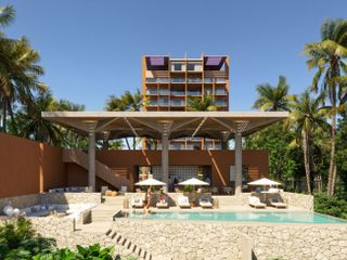 Condominio con Club de playa frente al mar, Alberca, Cancha de paddel y Ludoteca en Costa mujeres, Cancun.