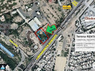 Terreno Renta Comercial Industrial LIBRAMIENTO NORESTE Garcia Parque Industrial Mitras Paraje San Jose 3900 m2