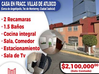 Se vende bonita casa en Fracc. Villas de Atlixco, cerca de Angelópolis, Tec de Monterrey, Universidad ANAHUAC, Ciudad Judicial.