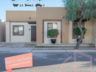 Casa en venta de una planta, muy cómoda y en zona de gran plusvalia en Rivello Residencial en Hermosillo, Sonora