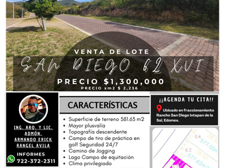 Lote SAN DIEGO 62 MZ XVI con servicios bonita vista e incluye proyecto