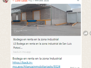 Bodega en Renta en Zona Industrial, 750 m2
