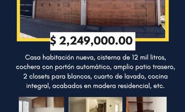 CASA  EN SAN LORENZO CHACHAPA AMOZOC PUEBLA; EN VENTA NUEVAS DE LUJO ! TE VA A ENCANTAR!