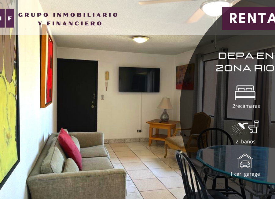 DEPARTAMENTO AMUEBLADO EN RENTA EN ZONA RIO 2 REC 1,400 DÓLARES