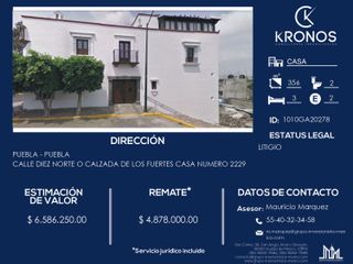 Remato casa en Puebla $ 4,878,000.00 Pago en efectivo