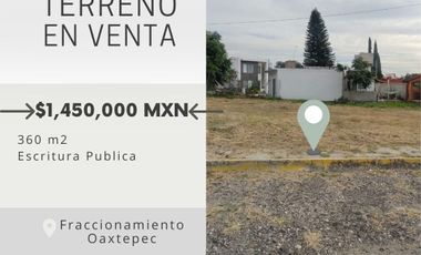 Terreno en Venta en Fraccionamiento de Oaxtepec