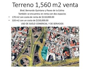 ¡Oportunidad de Inversión en Terreno de 1,560 m2 en Blvd Bernardo Quintana la Entrada a Zona Comercial de Lujo en Alamos, Querétaro!