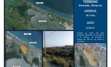 Terreno a 10 min del centro de Alvarado Veracruz