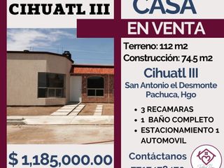 🔴EN VENTA🔴 💎💎Excelente Casa en Fraccionamiento Cihuatl III💎