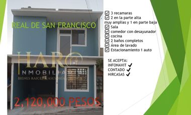 ♦️CASA AMPLIADA EN REAL DE SAN FRANCISCO II, 3 HABITACIONES USA TU INFONAVIT♦️