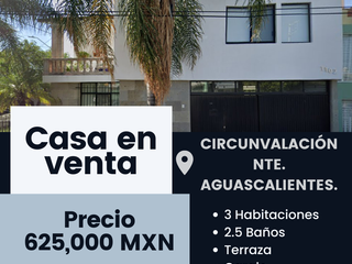 CASA EN COLONIA CIRCUNVALACIÓN NORTE, AGUASCALIENTES.